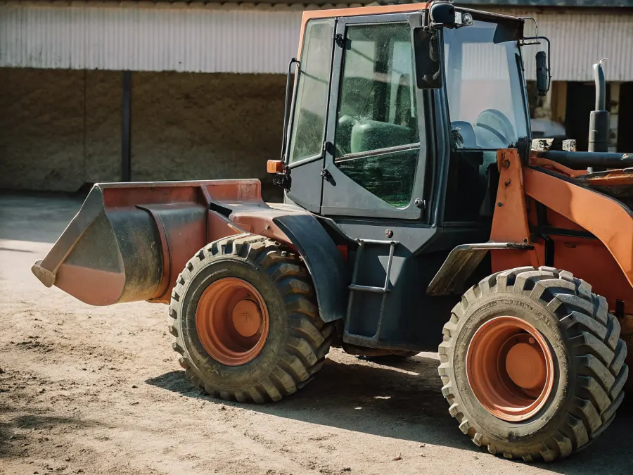 Baumaschine / Radlader auf dem Hof